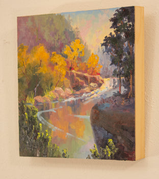 Steamboat Creek Fall by Karen E Lewis |  Side View of Artwork 