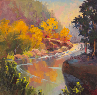 Original art for sale at UGallery.com | Steamboat Creek Fall by Karen E Lewis | $475 | oil painting | 12' h x 12' w | photo 1