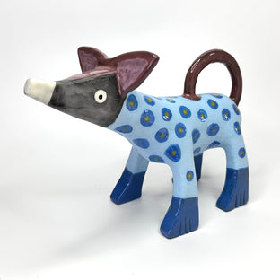 Turquoise Puppy by Stefan Mager |  Side View of Artwork 