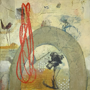 Original art for sale at UGallery.com | The Bird and the Hare by Steph Gimson | $475 | mixed media artwork | 12' h x 12' w | photo 1