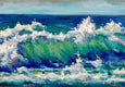 Original art for sale at UGallery.com | Crashing Waves by Steven Guy Bilodeau | $450 | oil painting | 9.5' h x 13.5' w | thumbnail 1