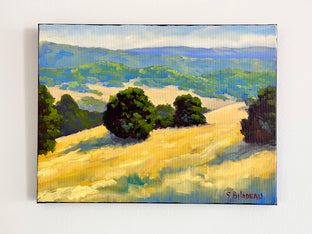 Original art for sale at UGallery.com | Distant Hills In Summer by Steven Guy Bilodeau | $600 | oil painting | 12' h x 16' w | photo 3