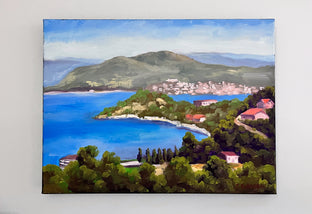 Original art for sale at UGallery.com | Ohrid from Dolno Konjsko by Steven Guy Bilodeau | $600 | oil painting | 12' h x 16' w | photo 3