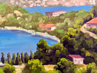 Original art for sale at UGallery.com | Ohrid from Dolno Konjsko by Steven Guy Bilodeau | $600 | oil painting | 12' h x 16' w | photo 4