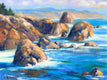 Original art for sale at UGallery.com | Pacific Coastline by Steven Guy Bilodeau | $525 | oil painting | 12' h x 16' w | thumbnail 1