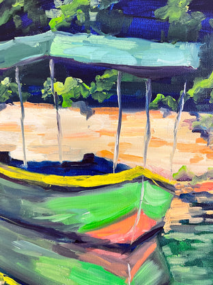 Original art for sale at UGallery.com | St. Naum Boating by Steven Guy Bilodeau | $600 | oil painting | 16' h x 12' w | photo 4
