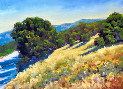 oil painting by Steven Guy Bilodeau titled Sunny Hillside