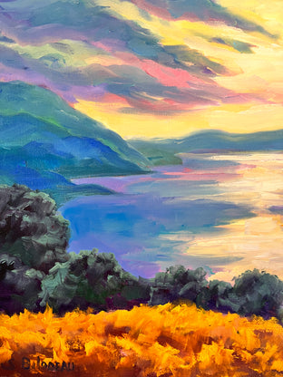 Sunset Over Lake Ohrid by Steven Guy Bilodeau |   Closeup View of Artwork 