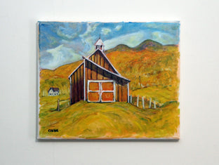 Original art for sale at UGallery.com | Grandview Farm Barn, Stowe, Vermont by Doug Cosbie | $300 | oil painting | 10' h x 12' w | photo 3