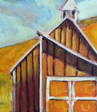 Original art for sale at UGallery.com | Grandview Farm Barn, Stowe, Vermont by Doug Cosbie | $300 | oil painting | 10' h x 12' w | photo 4