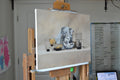 Original art for sale at UGallery.com | Striped Bouquet by Christopher Garvey | $925 | oil painting | 16' h x 20' w | thumbnail 2