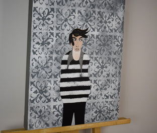 Stripe Man by Diana Rosa |  Side View of Artwork 