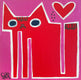 Original art for sale at UGallery.com | Valentine's Cat by Jessica JH Roller | $300 | acrylic painting | 12' h x 12' w | thumbnail 1