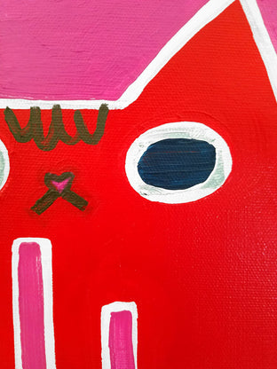Original art for sale at UGallery.com | Valentine's Cat by Jessica JH Roller | $300 | acrylic painting | 12' h x 12' w | photo 4
