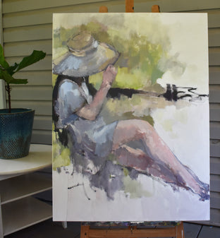 Original art for sale at UGallery.com | Summer Bonnet by Mary Pratt | $1,800 | oil painting | 40' h x 30' w | photo 3