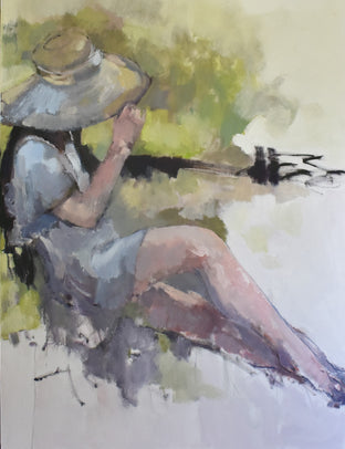 Original art for sale at UGallery.com | Summer Bonnet by Mary Pratt | $1,800 | oil painting | 40' h x 30' w | photo 1