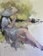 Original art for sale at UGallery.com | Summer Bonnet by Mary Pratt | $1,800 | oil painting | 40' h x 30' w | thumbnail 1
