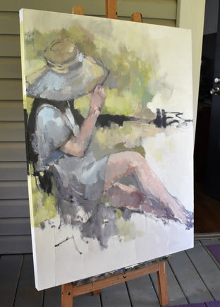 Original art for sale at UGallery.com | Summer Bonnet by Mary Pratt | $1,800 | oil painting | 40' h x 30' w | photo 2