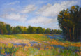 Original art for sale at UGallery.com | Summer Pasture by Elizabeth Garat | $2,150 | oil painting | 28' h x 40' w | thumbnail 1