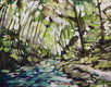 Original art for sale at UGallery.com | Summer Stream by Chris Wagner | $400 | watercolor painting | 11' h x 14' w | thumbnail 1