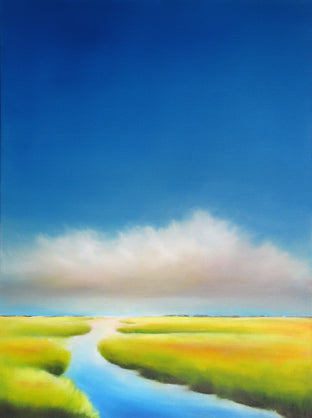 Original art for sale at UGallery.com | Summer Sky Marsh II by Nancy Hughes Miller | $825 | oil painting | 24' h x 18' w | photo 1
