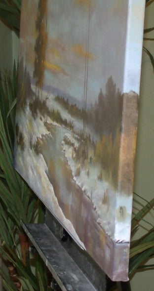 Sundown Along Bull Creek by Gail Greene |  Side View of Artwork 