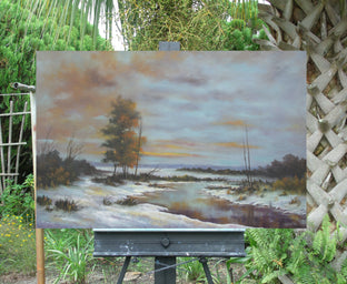 Sundown Along Bull Creek by Gail Greene |  Context View of Artwork 