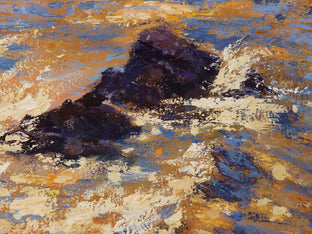 Original art for sale at UGallery.com | Sunrise at Malibu by Elizabeth Garat | $1,350 | oil painting | 24' h x 24' w | photo 4