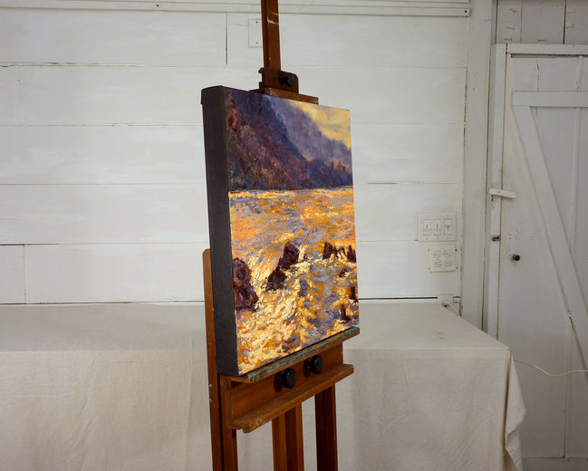 Sunrise at Malibu by Elizabeth Garat |  Side View of Artwork 