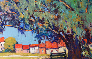 Big Tree and Little Houses by Suren Nersisyan |  Side View of Artwork 