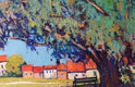 Original art for sale at UGallery.com | Big Tree and Little Houses by Suren Nersisyan | $600 | oil painting | 18' h x 24' w | thumbnail 2