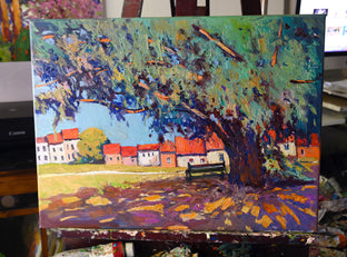 Big Tree and Little Houses by Suren Nersisyan |   Closeup View of Artwork 