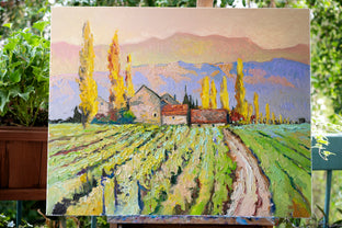 Fall Morning in the Vineyards by Suren Nersisyan |  Side View of Artwork 
