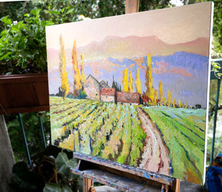 Original art for sale at UGallery.com | Fall Morning in the Vineyards by Suren Nersisyan | $1,200 | oil painting | 24' h x 30' w | photo 3