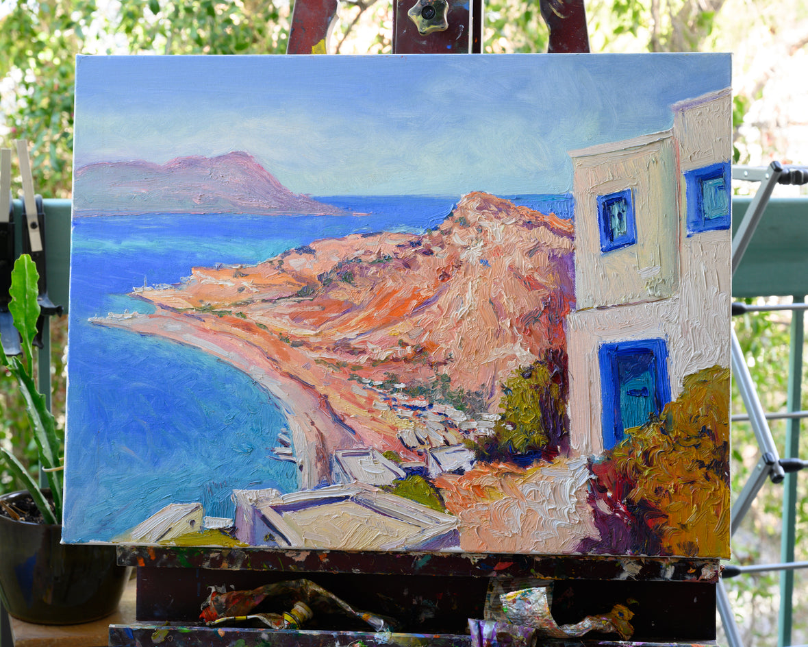 Landscape From Greek Islands by Suren Nersisyan |  Closeup View of Artwork 