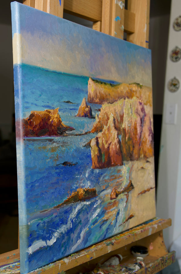 Pacific Ocean, Rocks by Suren Nersisyan |  Closeup View of Artwork 