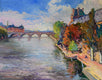 Original art for sale at UGallery.com | River Seine in Paris, Fall by Suren Nersisyan | $900 | oil painting | 22' h x 28' w | thumbnail 1