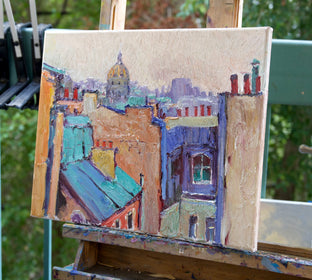 Roofs in Paris City, The Dôme des Invalides by Suren Nersisyan |  Side View of Artwork 