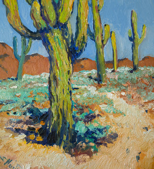 Original art for sale at UGallery.com | Saguaro Cactus in Arizona Desert by Suren Nersisyan | $600 | oil painting | 24' h x 18' w | photo 4