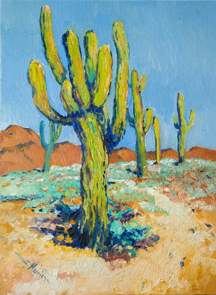 Original art for sale at UGallery.com | Saguaro Cactus in Arizona Desert by Suren Nersisyan | $600 | oil painting | 24' h x 18' w | photo 1