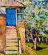 Original art for sale at UGallery.com | Spring and Old Farm House with Blue Door by Suren Nersisyan | $500 | oil painting | 24' h x 18' w | thumbnail 4
