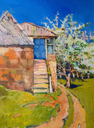 Spring and Old Farm House with Blue Door by Suren Nersisyan |  Artwork Main Image 