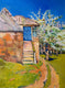 Original art for sale at UGallery.com | Spring and Old Farm House with Blue Door by Suren Nersisyan | $500 | oil painting | 24' h x 18' w | thumbnail 1