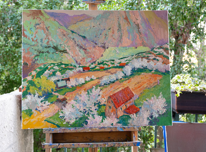 Spring in the Mountains, Tree Blossom by Suren Nersisyan |  Side View of Artwork 