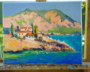 Original art for sale at UGallery.com | Summer in Greek Islands by Suren Nersisyan | $300 | oil painting | 11' h x 14' w | photo 3