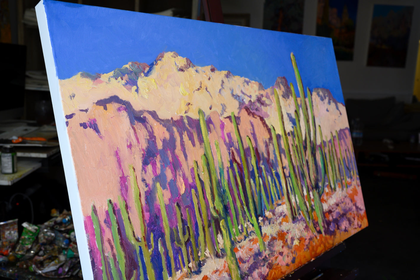The Land of Saguaro Cactuses by Suren Nersisyan |  Closeup View of Artwork 