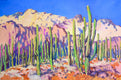 Original art for sale at UGallery.com | The Land of Saguaro Cactuses by Suren Nersisyan | $1,250 | oil painting | 24' h x 36' w | thumbnail 1