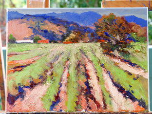 Original art for sale at UGallery.com | Vineyards and Mountains by Suren Nersisyan | $375 | oil painting | 12' h x 16' w | photo 2