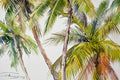 Original art for sale at UGallery.com | Coconut Palm Trees (Composition 1) by Suren Nersisyan | $400 | watercolor painting | 18' h x 24' w | thumbnail 2
