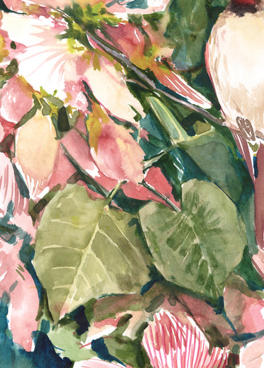 Female Cardinal in the Spring Forest by Suren Nersisyan |  Side View of Artwork 